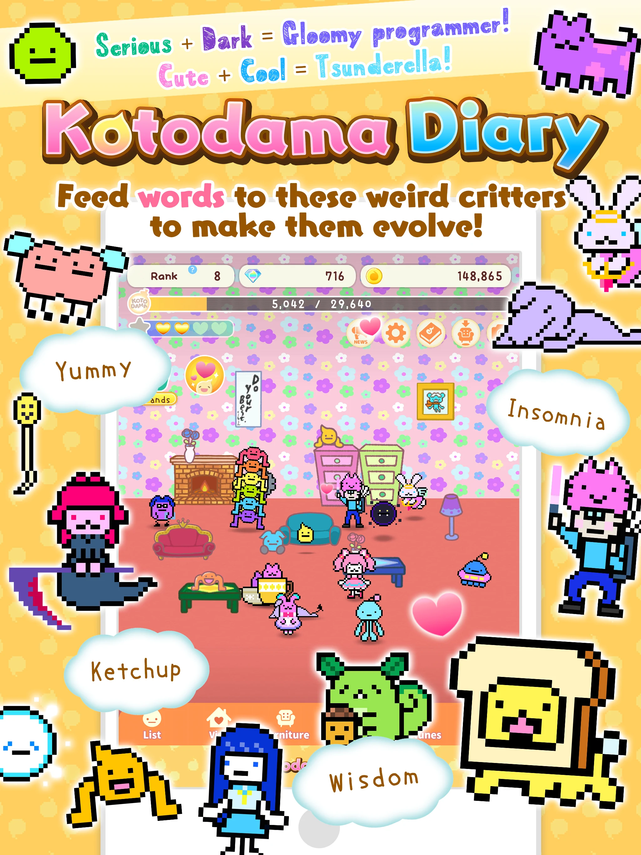 Kotodama Diary: Cute Pet Game screenshot